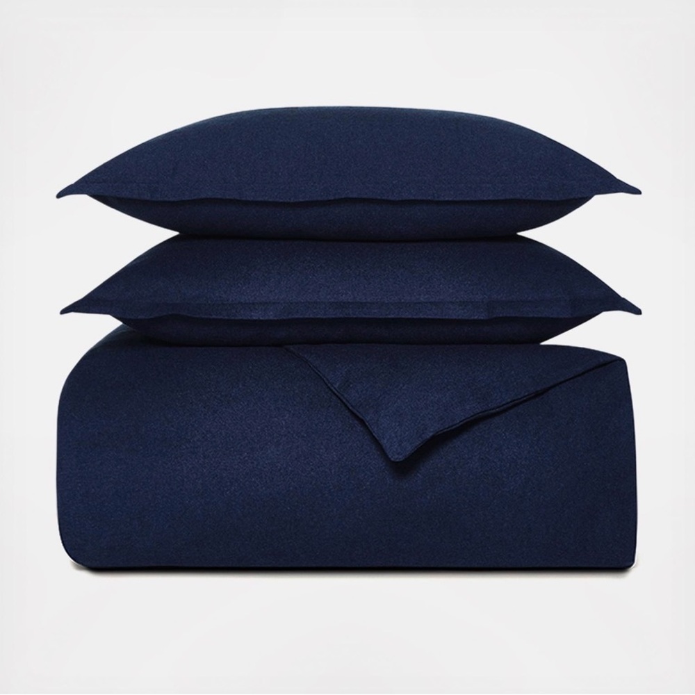 Boll & Branch Flannel King/Cal Duvet Bedding Set